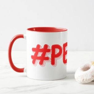"#PEACE" Cute Design. Buy Now Tasse