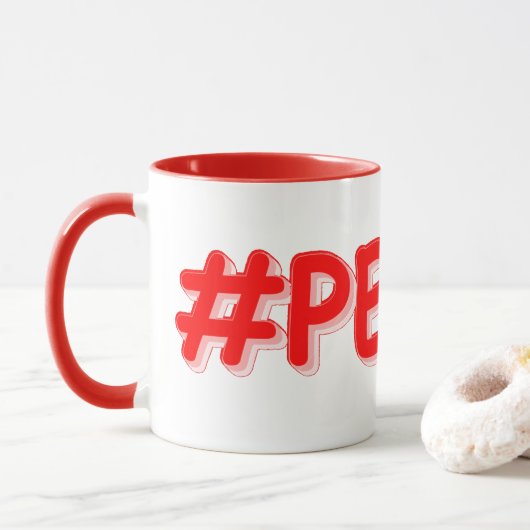 "#PEACE" Cute Design. Buy Now Tasse (Mit Donut)