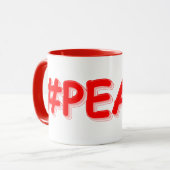 "#PEACE" Cute Design. Buy Now Tasse (Vorderseite Links)