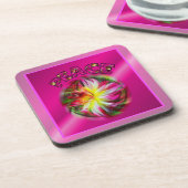 Peace Dahlia Blume Inspiration Untersetzer Set (Linke Seite)