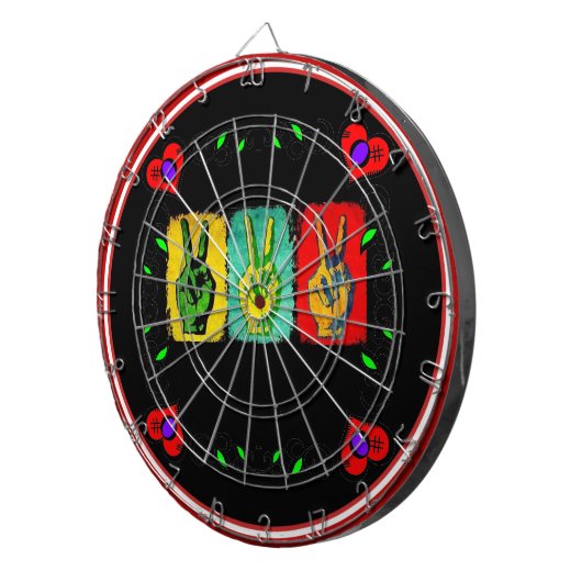 Peace Dart Board Dartscheibe (Vorderseite rechts)