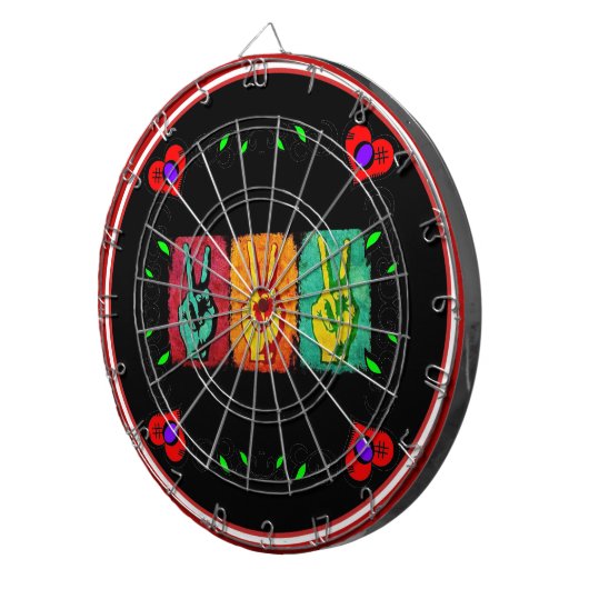 Peace Dart Board Dartscheibe (Vorderseite rechts)