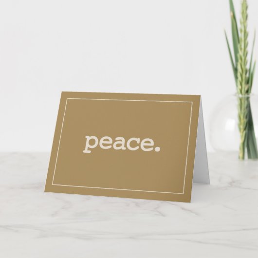 Peace Definition Simple Brown Karte (Vorderseite)