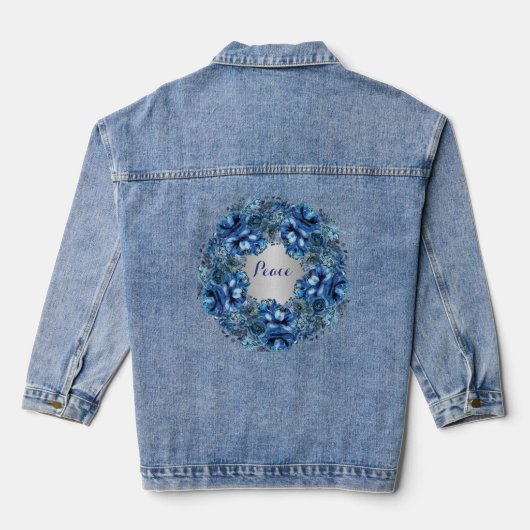 Peace Denim Jacket mit Blue Wreathe Jeansjacke (Rückseite)