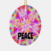 PEACE ( die Worte ändern) Keramik Ornament (Rechts)