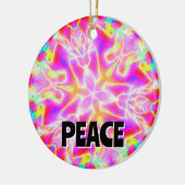 PEACE ( die Worte ändern) Keramik Ornament (Links)