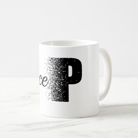 Peace Disintegration Effect Typography Classic Mug Kaffeetasse (VorderseiteRechts)