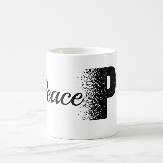 Peace Disintegration Effect Typography Classic Mug Kaffeetasse (Mittel)