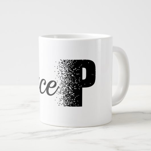 Peace Disintegration Effect Typography Mug Jumbo-Tasse (Vorderseite Rechts)