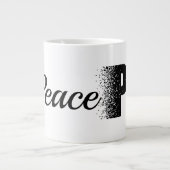 Peace Disintegration Effect Typography Mug Jumbo-Tasse (Vorderseite)