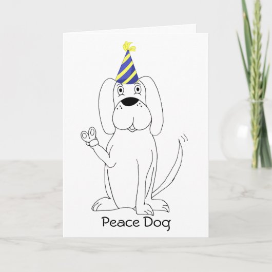 Peace Dog Birthday Card Karte (Vorderseite)