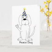 Peace Dog Birthday Card Karte (Gelbe Blume)
