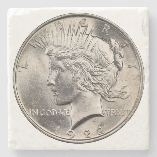 Peace Dollar Stone Untersetzer (Vorderseite)
