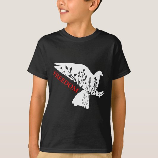 Peace Dom White Dove Says Dom Usa Red Dom Saying  T-Shirt (Vorderseite)