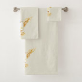 Peace Dove and Olive Branch on Ecru Badhandtuch Set (Insitu)