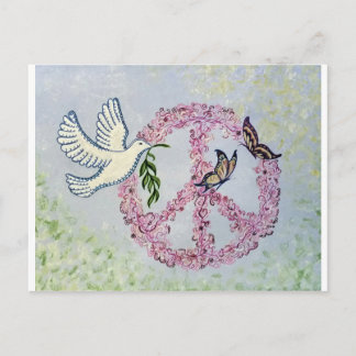 Peace Dove Butterflies Postkarte