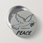 Peace Dove Button with scripture (Vorne & Hinten)