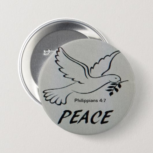 Peace Dove Button with scripture (Vorne & Hinten)