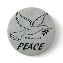 Peace Dove Button with scripture