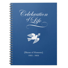 Peace Dove Celebration of Life Memorial Notebook Notizblock