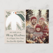 Peace Dove Christmas CUSTOM FOTO Feiertagspostkarte (Vorderseite)