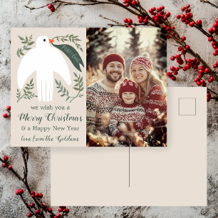 Peace Dove Christmas CUSTOM FOTO Feiertagspostkarte