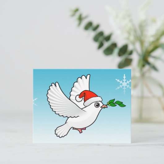 Peace Dove Christmas Feiertagspostkarte (Stehend Vorderseite)