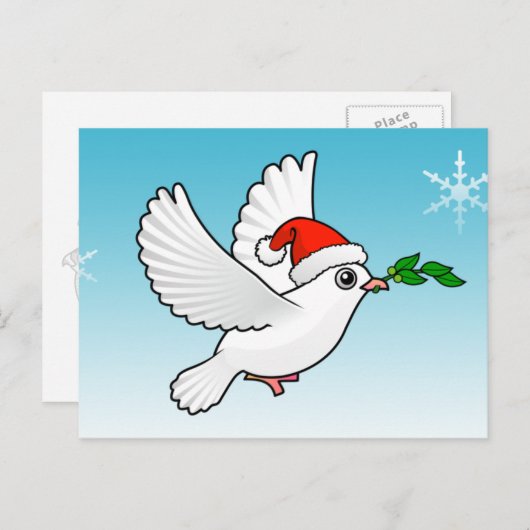 Peace Dove Christmas Feiertagspostkarte (Vorne/Hinten)