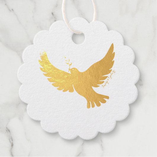 Peace Dove Foil Favor Tags (Vorderseite)