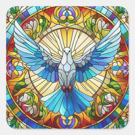 Peace Dove gestresstes Glas Quadratischer Aufkleber