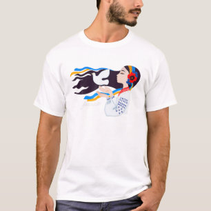 Peace Dove Girl ukrainische Flagge Wir alle Wollte T-Shirt