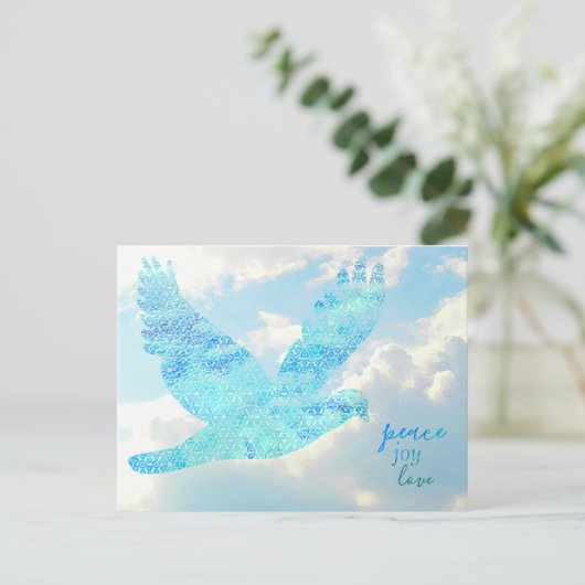 Peace Dove Happy New Year Postcard Postkarte (Stehend Vorderseite)