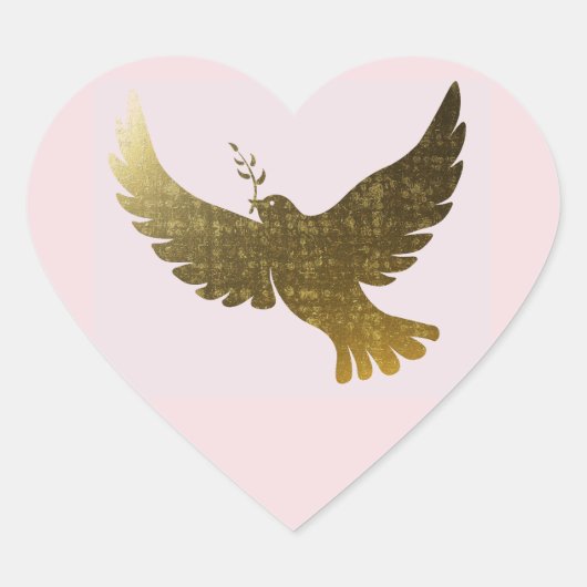 Peace Dove Heart Sticker (Vorderseite)