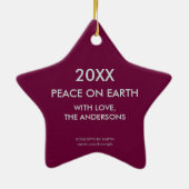Peace Dove Holiday Ornament - Personalisiert (Hinten)