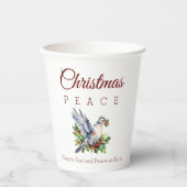 Peace Dove Holly Christian Christmas Pappbecher (Vorderseite)