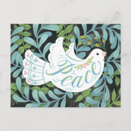 Peace Dove Illustriert Weihnachten Postkarte