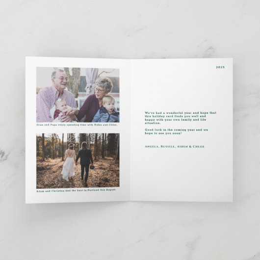 Peace Dove Illustrierte Weihnachtskarte (Innenseite)