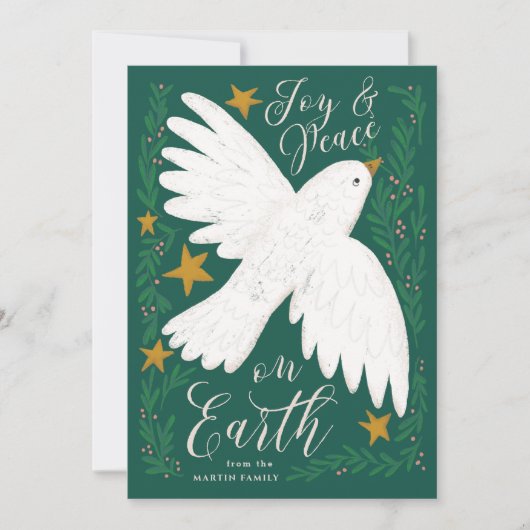 Peace Dove Illustrierte Weihnachtskarte (Vorderseite)