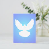Peace Dove in Flight White Blue Sky einfach elegan Postkarte (Stehend Vorderseite)