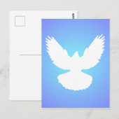 Peace Dove in Flight White Blue Sky einfach elegan Postkarte (Vorne/Hinten)