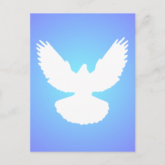 Peace Dove in Flight White Blue Sky einfach elegan Postkarte (Vorderseite)