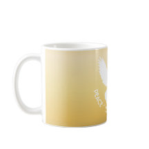 Peace Dove in Flight White on Gold Einfach elegant