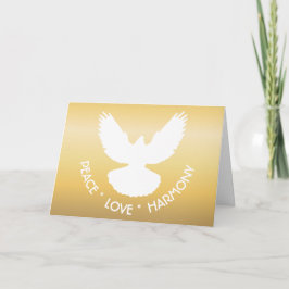 Peace Dove in Flight White on Gold Einfach elegant Karte