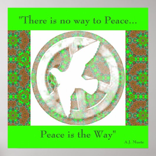 Peace Dove - Mandala Poster - mit Zitat.1 (Vorne)