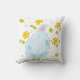 Peace Dove mit gelben Blumen von OR Designs Kissen