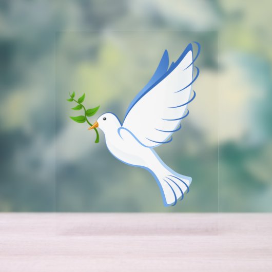 Peace Dove mit Olive Branch Akryllische Zeichen Acrylschild (Neutral)