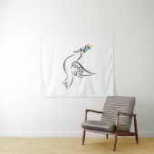 Peace Dove mit Olive Branch in Ukraine Flaggenfarb Wandteppich (Beispiel (Horizontal))