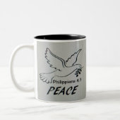 Peace Dove Mug with Scripture Zweifarbige Tasse (Links)
