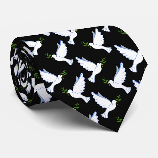Peace Dove Neck Tie Krawatte (Gerollt)