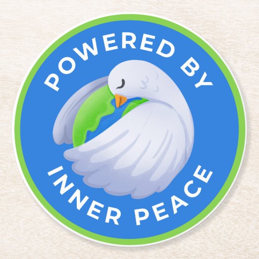Peace Dove Paper Untersetzer - Powered by Inner Pe (Vorderseite)